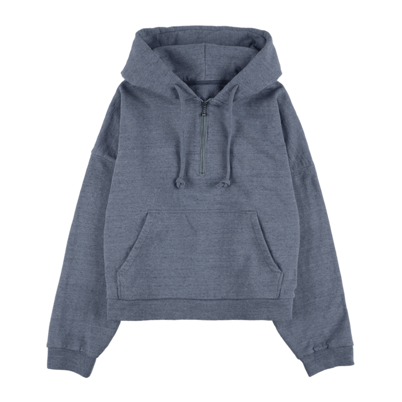 half zip sweat hoodie【blue】 | GIDEAL.
