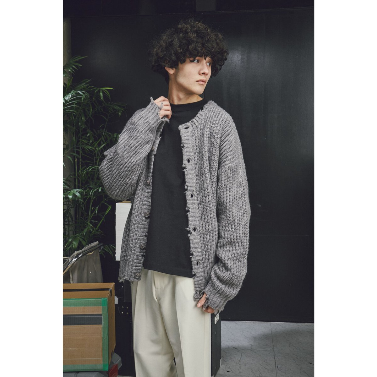 GIDEAL clash mohair cardigan がーくん JieDa-