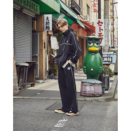 classic icon fake suede track pants【black】