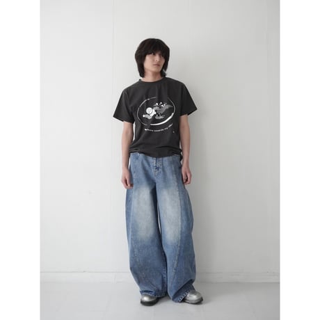 curve wide denim pants【blue】
