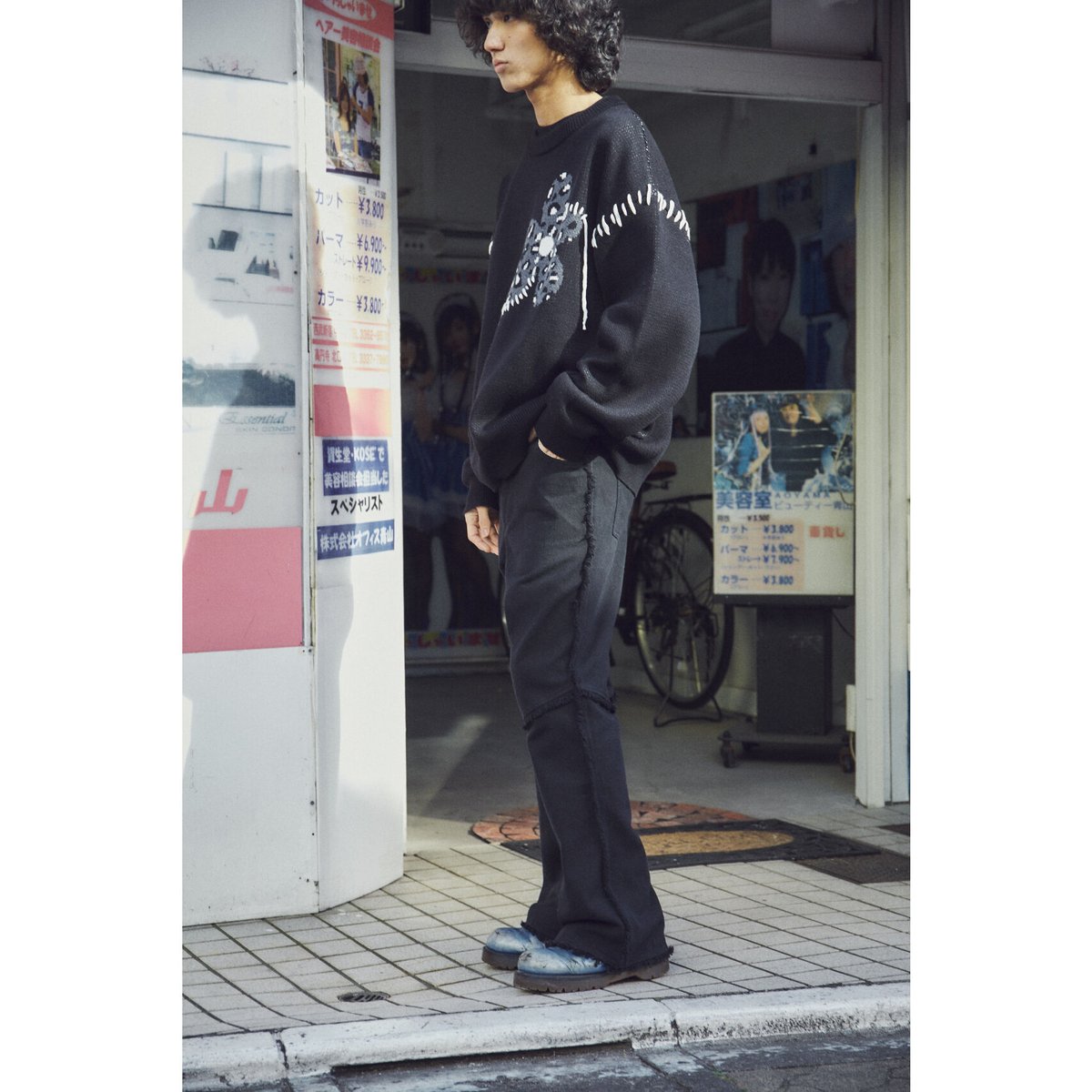fringe flare denim pants【black】 | GIDEAL. fringe flare denim pants【black】 | GIDEAL.