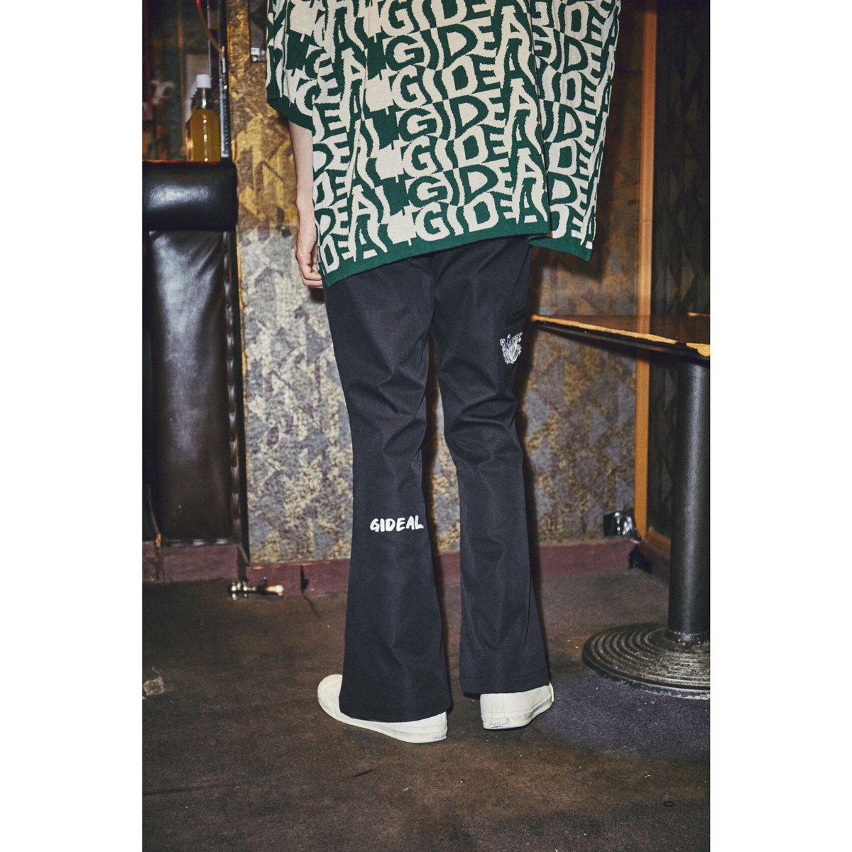 GIDEAL/japan embroidery flare pants