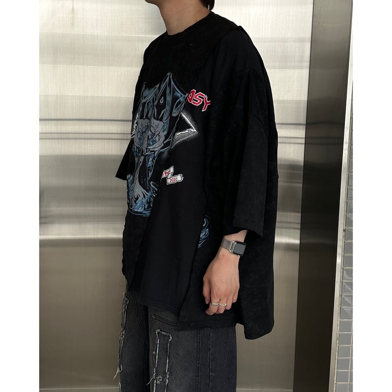 newsed band T-shirt【black】 | GIDEAL