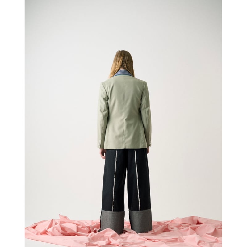CULLNI 24SS side fringe wide denim pants