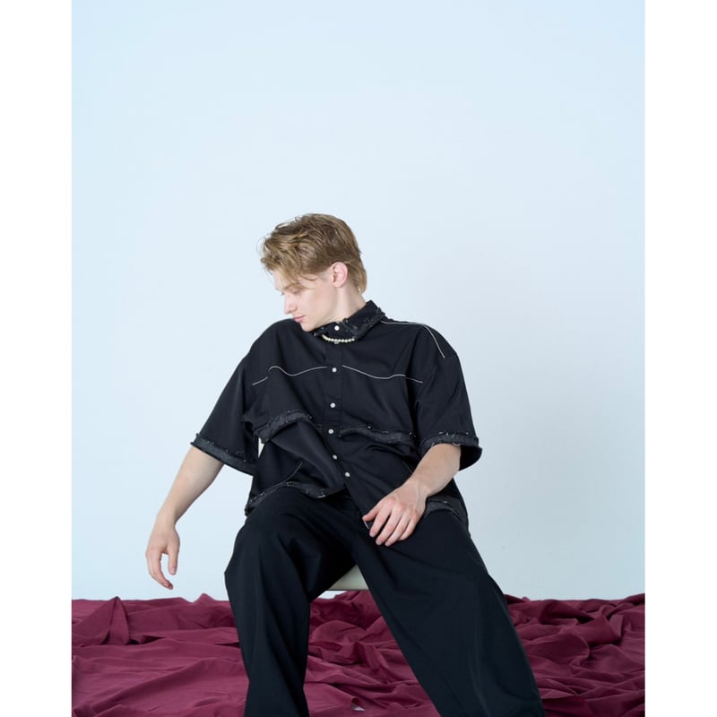 トップス ANCELLM DENIM WESTERN SHIRT BLACK size1 ANCELLM】DENIM WESTERN SHIRT - BLACK