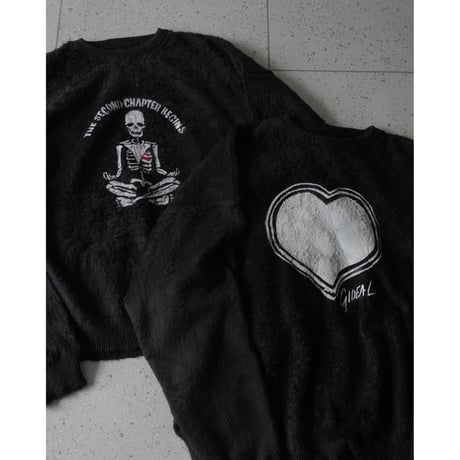 organic cotton spray paint knit(heart)
