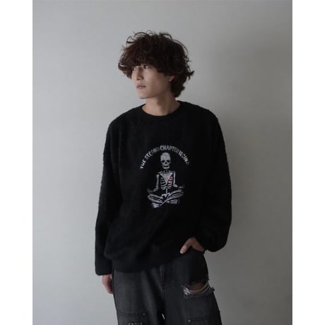 organic cotton spray paint knit(skeleton)