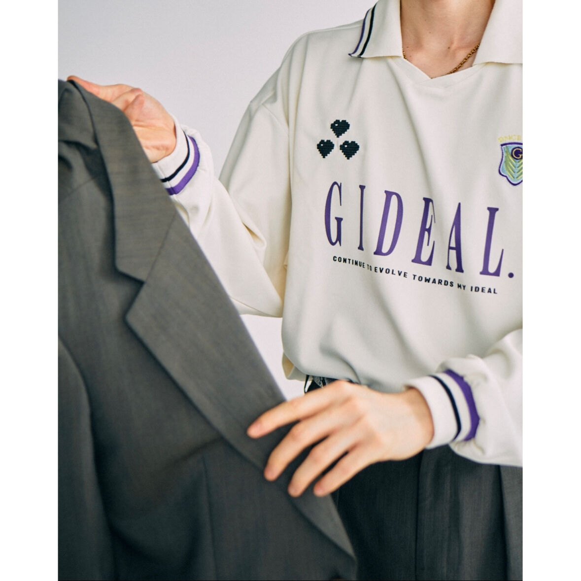 heart logo long sleeve game shirt【off white】 | 