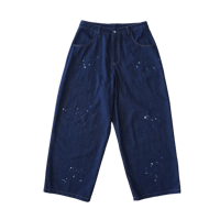 color paint wide denim pants【indigo blue】