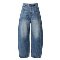 curve wide denim pants【blue】