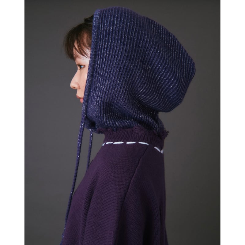 lamé knit balaclava【purple】 | GIDEAL. lamé knit balaclava【purple】 | GIDEAL.