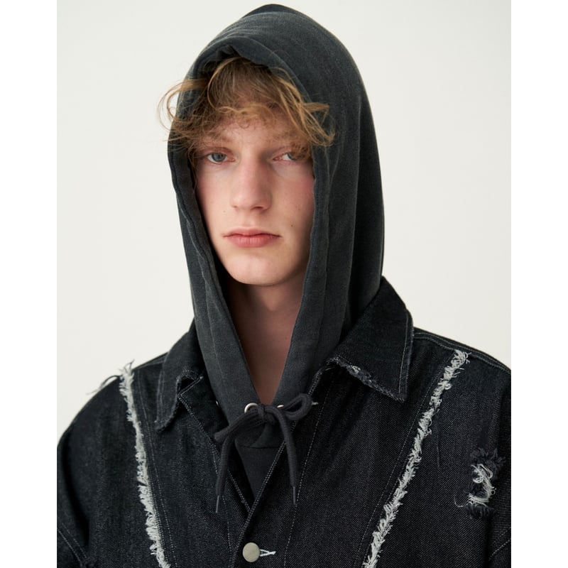 clash lamé denim jacket【black】 | GIDEAL