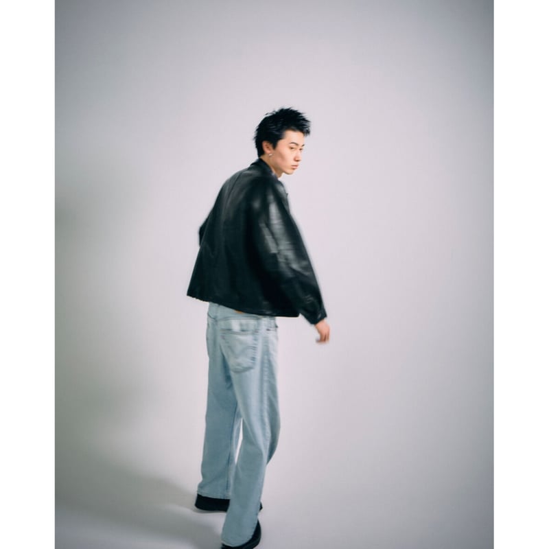 synthetic leather short jacket【black】 | GIDEAL.
