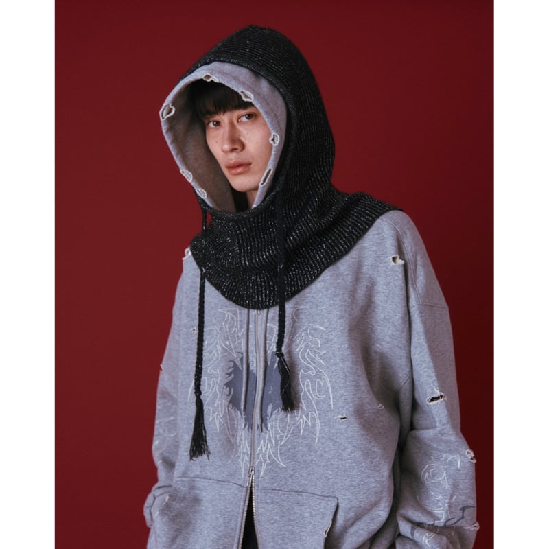 GIDEAL lamé knit balaclava arm warmer