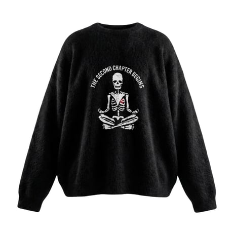 organic cotton spray paint knit(skeleton)