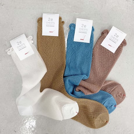 2e CHESTS×MARCOMONDE_GLITTER SHEER LADYS socks (Gold,L.Blue,Coral,White)