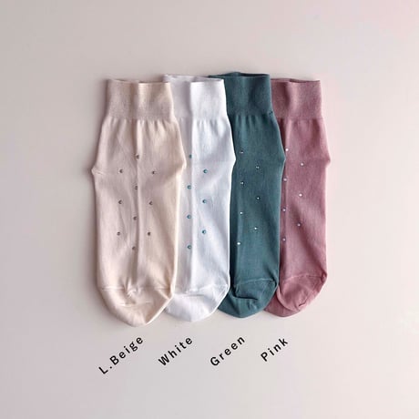 2e CHESTS×MARCOMONDE_STONE SHORT socks (Green,Pink,White)