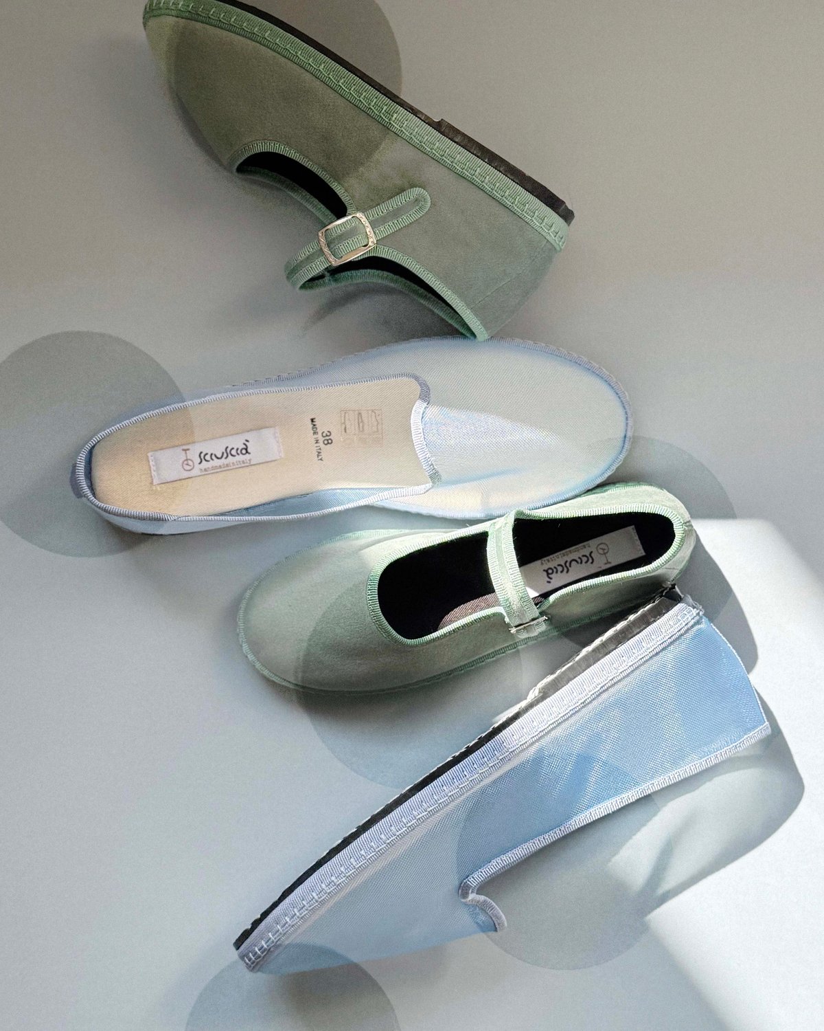 【未使用品】Sciuscià / シューシャ TRAGARA ブルー 38サイズ Sciuscià LADYS_ALICE BLUE / TRAGARA 37 | kochi