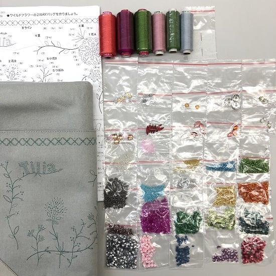 ビーズ刺繍キット】ワイルドフラワーの2WAYバッグ | tilia