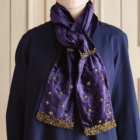 【ビーズ刺繍キット】ベルベットのロングストール