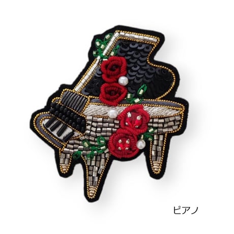 フラワーミュージックブローチ