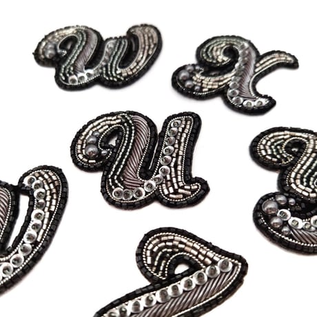 刺繍ステッカー ブラック【N～Z】