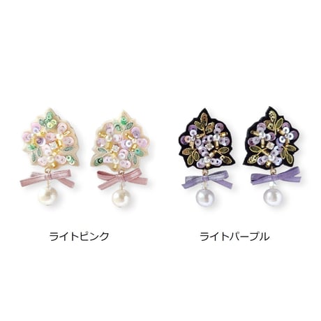 フローラルリボンイヤリング
