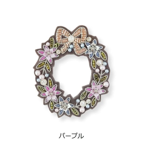 フラワーリースブローチ