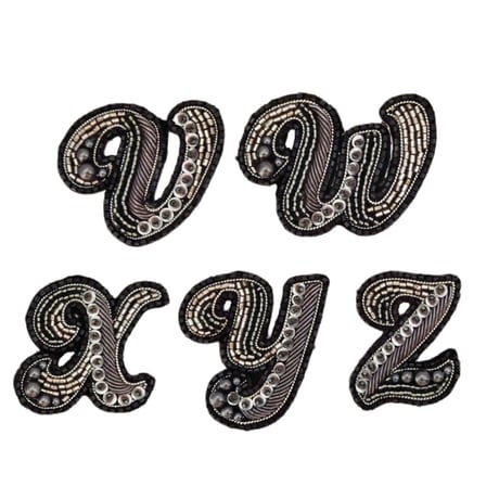 刺繍ステッカー ブラック【N～Z】