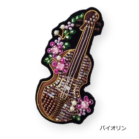 フラワーミュージックブローチ