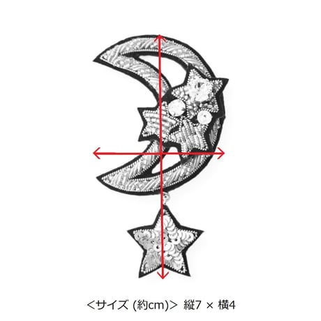 三日月と星のブローチ
