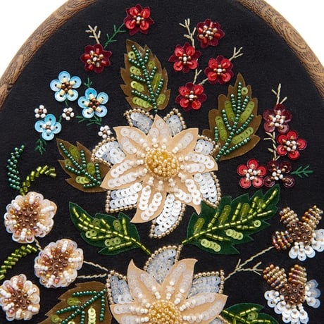 【ビーズ刺繍キット】フラワーガーデンのフープアート　※解説動画付き