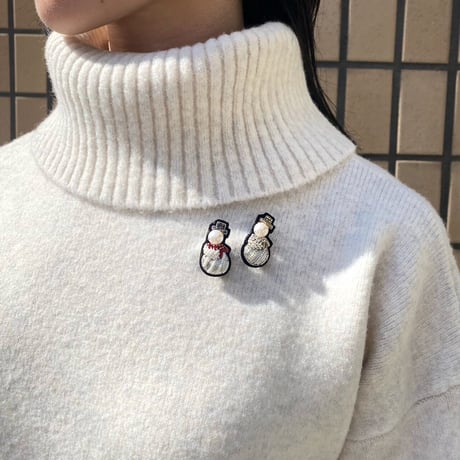 クリスマスプチブローチ　スノーマン