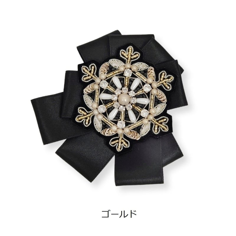 スノークリスタルリボンブローチ | tilia