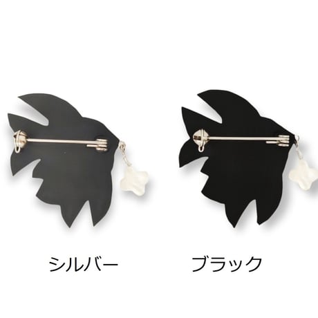 シェルパーツが揺れるペアバードブローチ