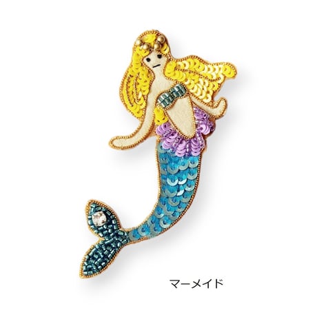 刺繍ステッカー【人魚姫】