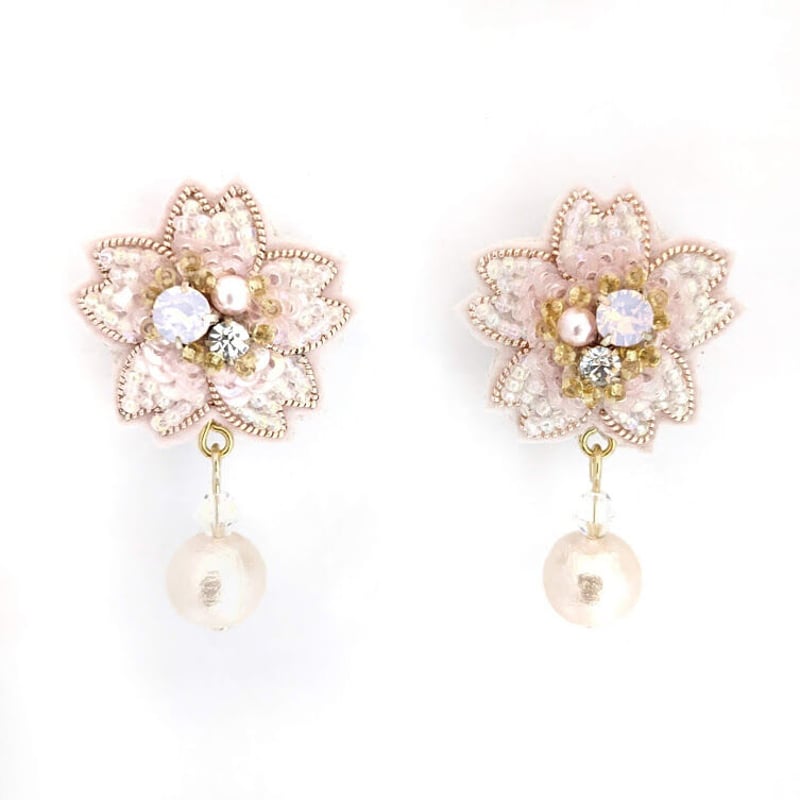 オーバル×パール×flower×cat イヤリング flow pearl earring ～ﾌﾛｳﾊﾟｰﾙｲﾔﾘﾝｸﾞ | flower／フラワー公式通販