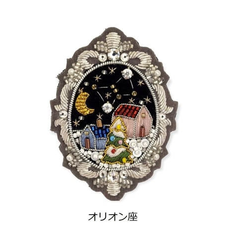 クリスマスアートブローチ