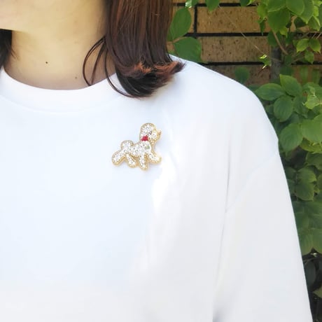 かんたんビーズ刺繍キット　プードルのブローチ