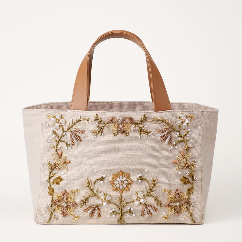 ビーズ刺繍キット】ナチュラルフラワートートバッグ | tilia