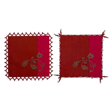 フリンジ刺繍のかんたんコースターキット