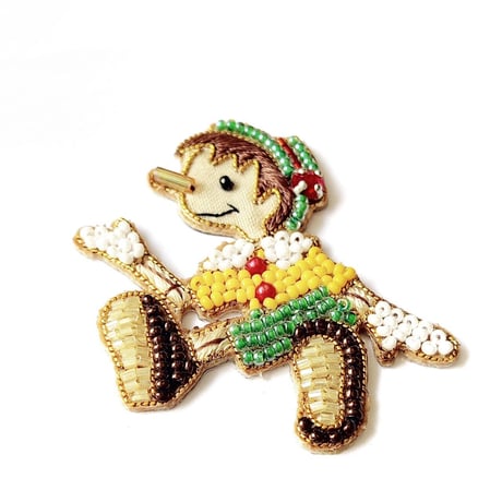 刺繍ステッカー【ピノキオ】