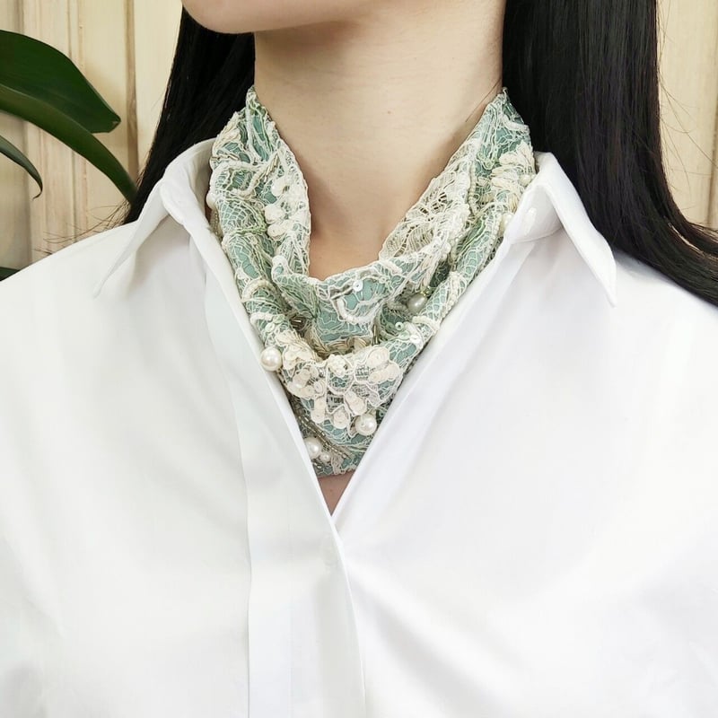 GLEAN&Co.,Ltd. スカーフネックレス レースのスカーフネックレス | tilia