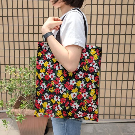 花柄ビーズ刺繍ポーチ エコバッグ付