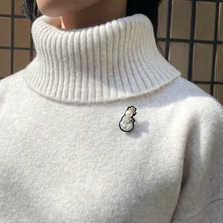 クリスマスプチブローチ　スノーマン
