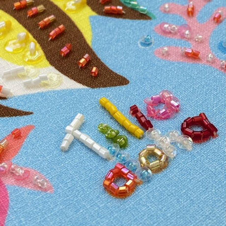 【ビーズ刺繍キット】ハワイアンビーズ刺しゅうアート　フィッシュ