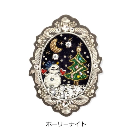 クリスマスアートブローチ