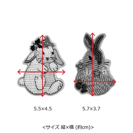 花飾りのうさぎブローチ