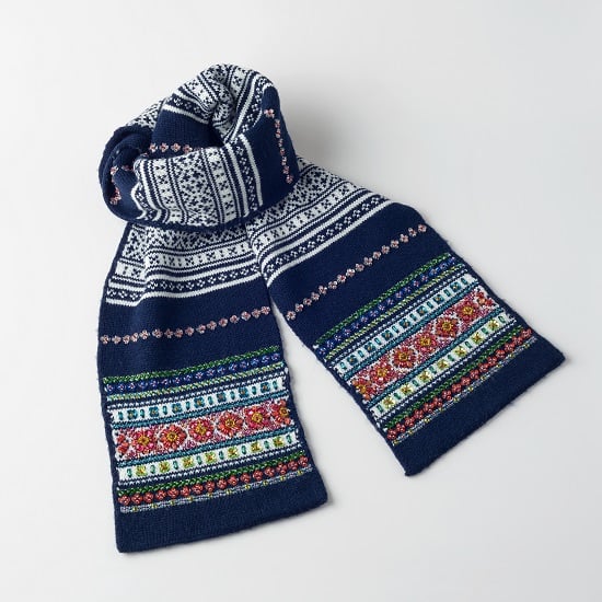 カラフルストライプマフラー Belly刺繍付き カラフルストライプマフラー Belly刺繍付き マフラー