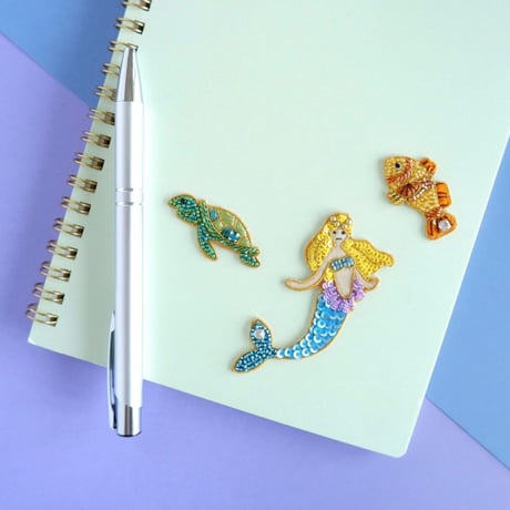 刺繍ステッカー【人魚姫】